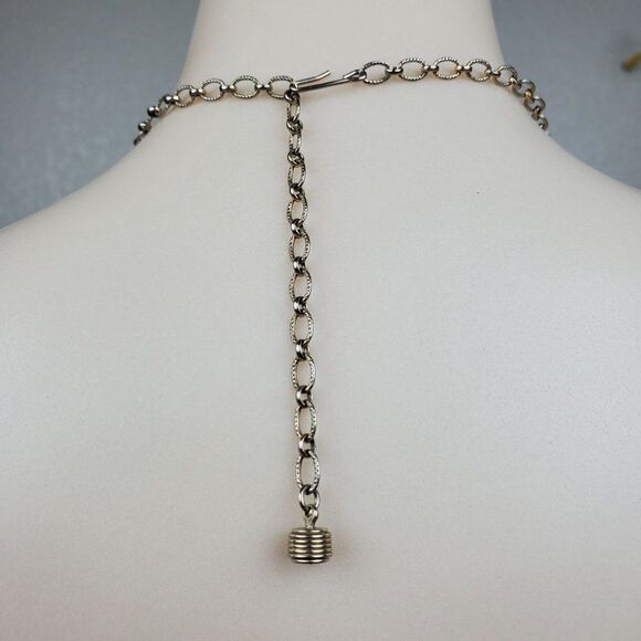 Vtg Sarah Coventry 60s Oval Gold Black Tone Chain Triple Strand Choker Necklace - Picture 2 of 12